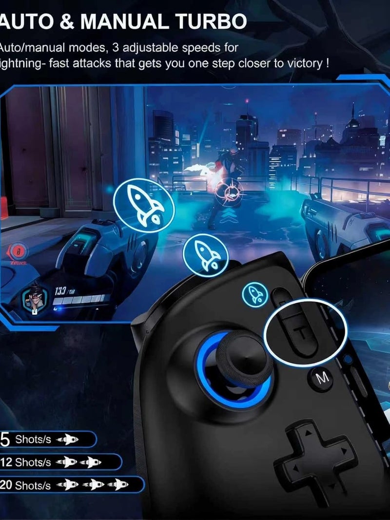 AIfasterfly Store Wireless Mobile Gaming Controller, Phone Controller for iPhone/Android, Hall Joystick/Trigger, Bluetooth Handheld Gaming Controller with Programmable, No Dead Zone, Adjustable Light/Turbo, for Xbox Cloud, Steam Link - Image 4